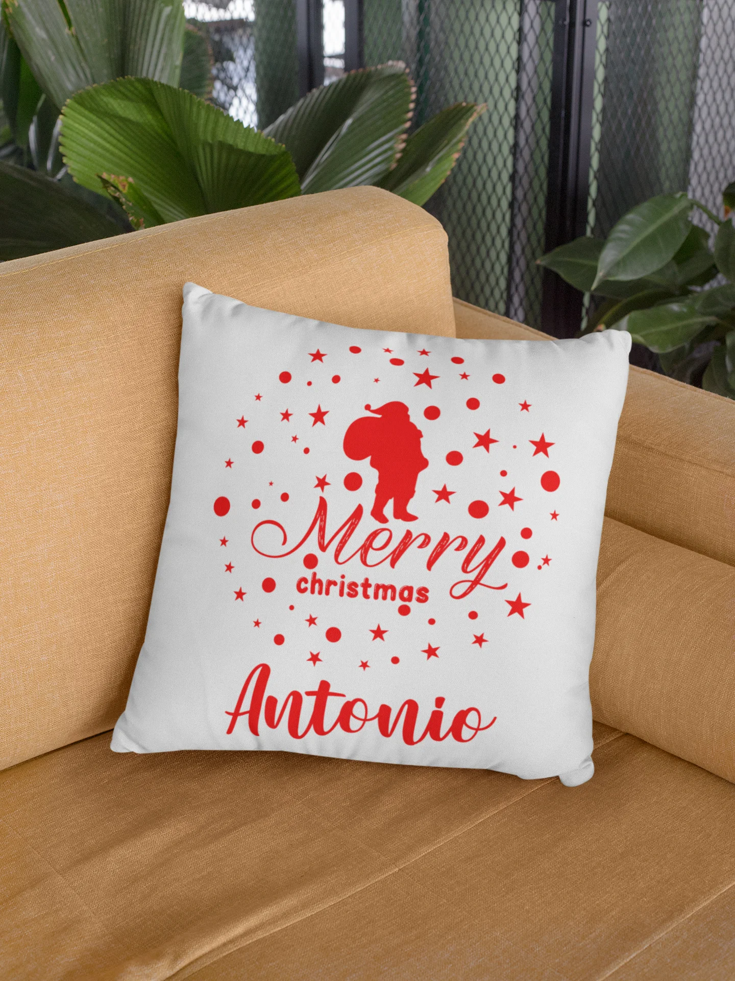 Cuscino Natale PERSONALIZZABILE Merry Christmas con nome 40×40 cm Idea regalo Natale - immagine 6