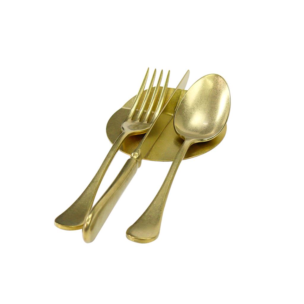 Poggiaposate rotondo acciaio inox vintage gold cm.10 - immagine 2